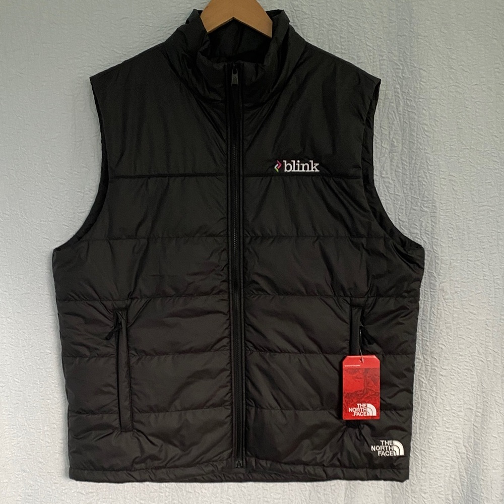 The North Face Black Quilted Vest NEW Company Logo